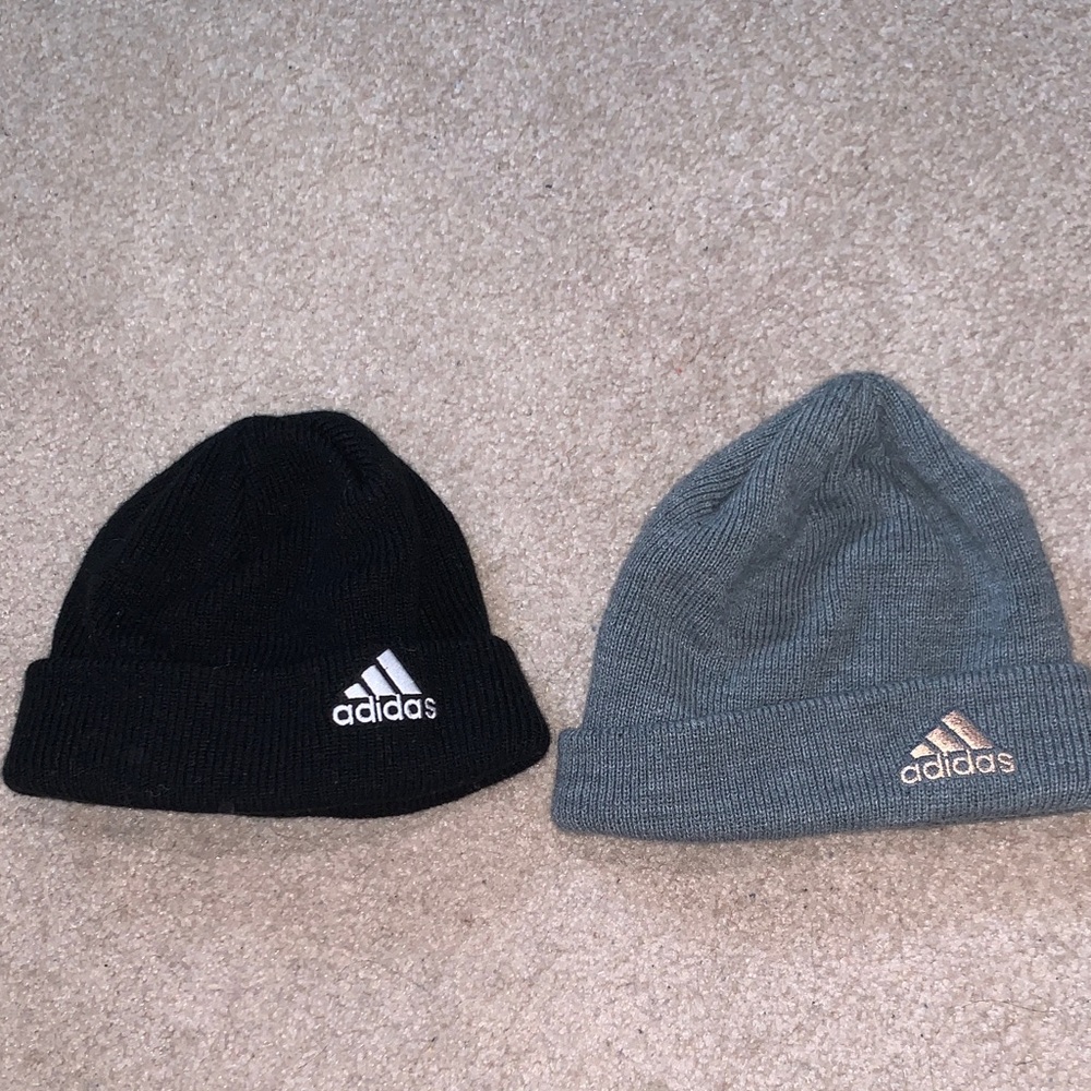 Adidas Black and Gray Knit Beanies